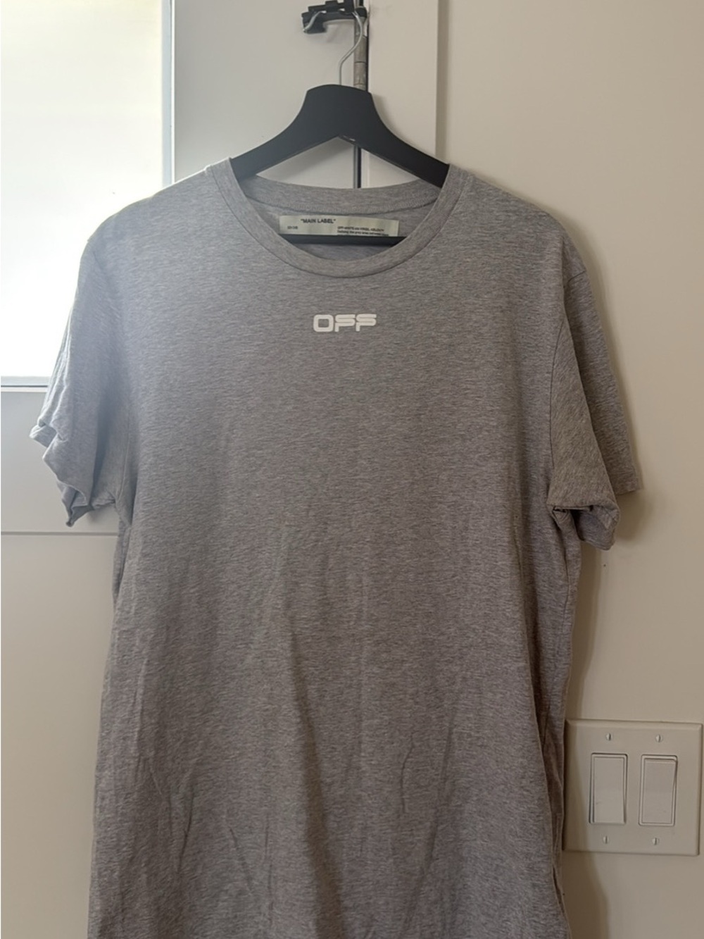 Off-White Heather Gray Short Sleeve Logo Tee